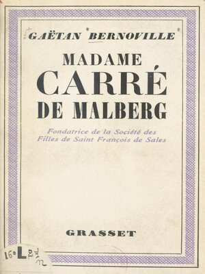 cover image of Madame Carré de Malberg